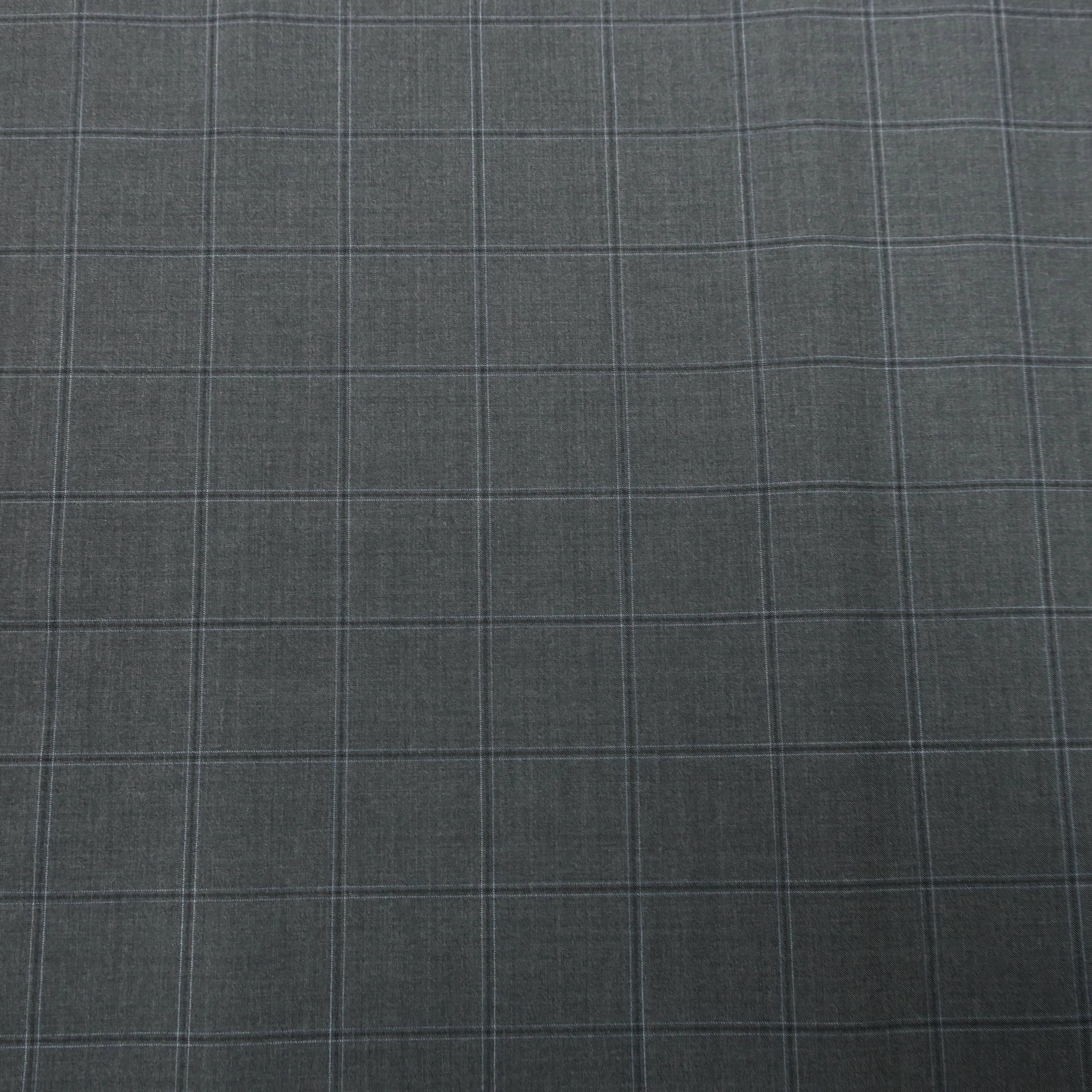 4.40 YDS Natural Gray Windowpane Wool Loro Piana Fabric