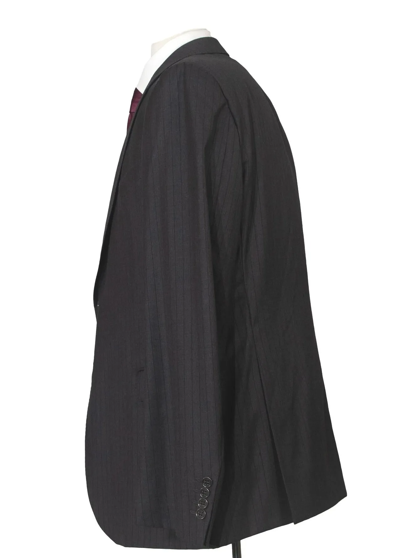Armani Collezioni Mens Slim Fit Charcoal Pinstripe 100% Wool 2 Piece Suit