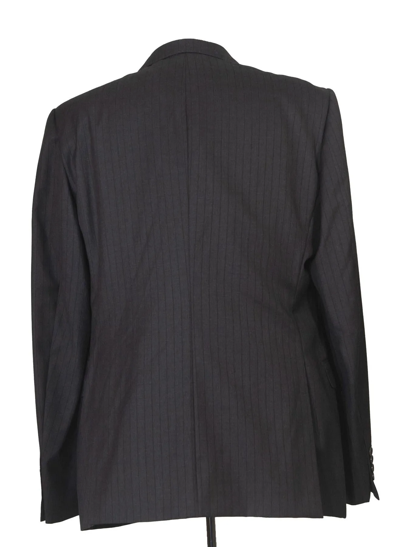 Armani Collezioni Mens Slim Fit Charcoal Pinstripe 100% Wool 2 Piece Suit
