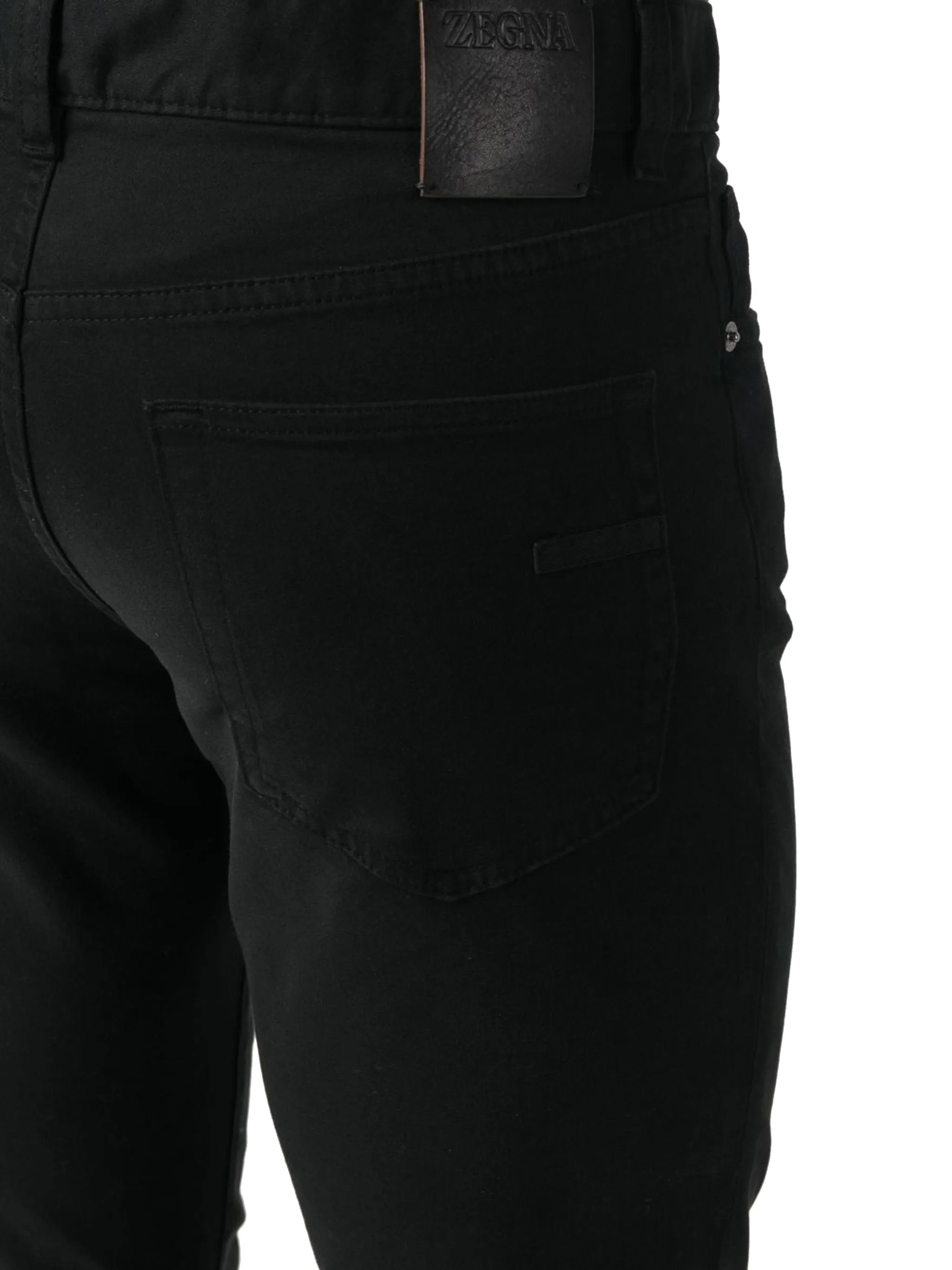 Black Stretch-Cotton Slim Cut Jeans