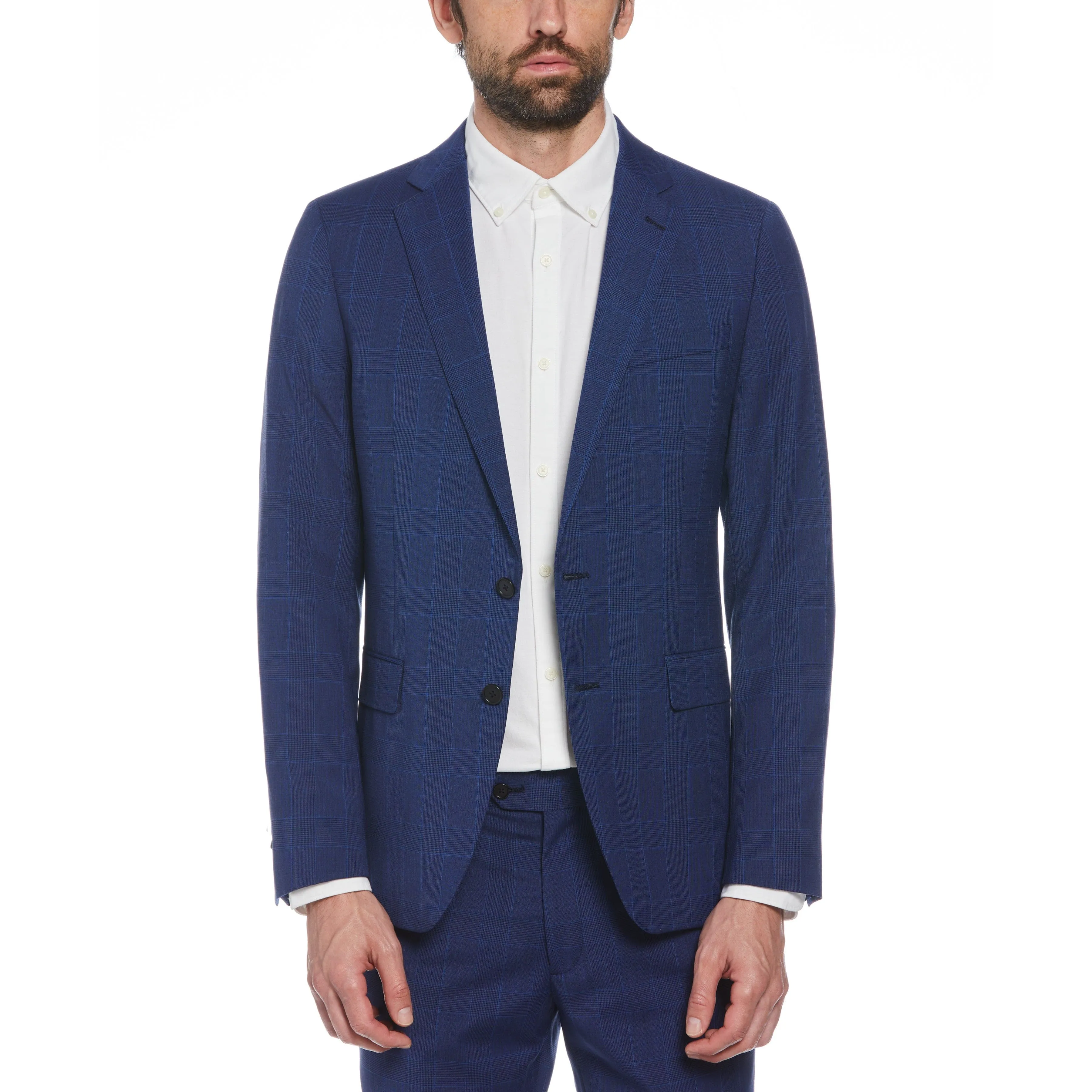 Blue Glen Plaid Wool Blend Two-Piece Suit