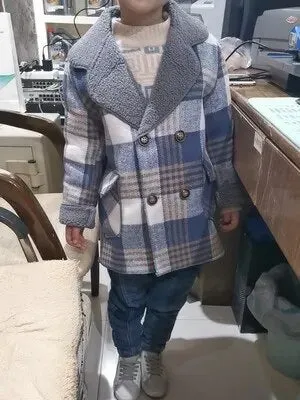 Chic Woolen Long Coat for Boys - Stylish & Warm Winter Jacket