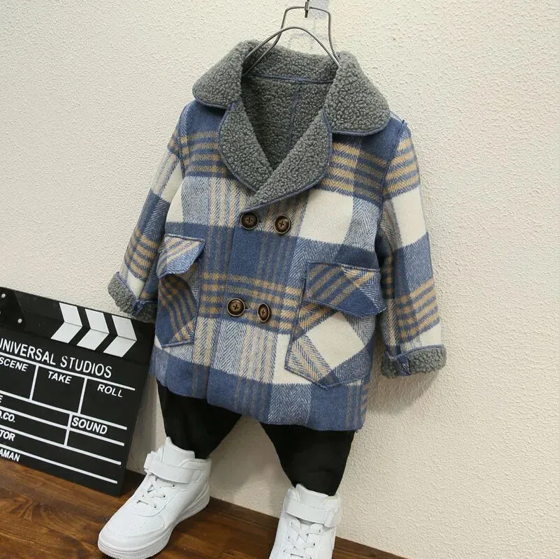 Chic Woolen Long Coat for Boys - Stylish & Warm Winter Jacket