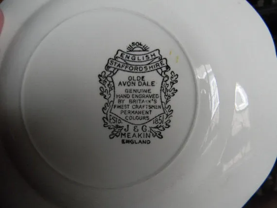 Dark Brown Hand Painted English Cottage Transferware Plate