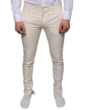 Dolce & Gabbana Off White Chino Wool Skinny Pants