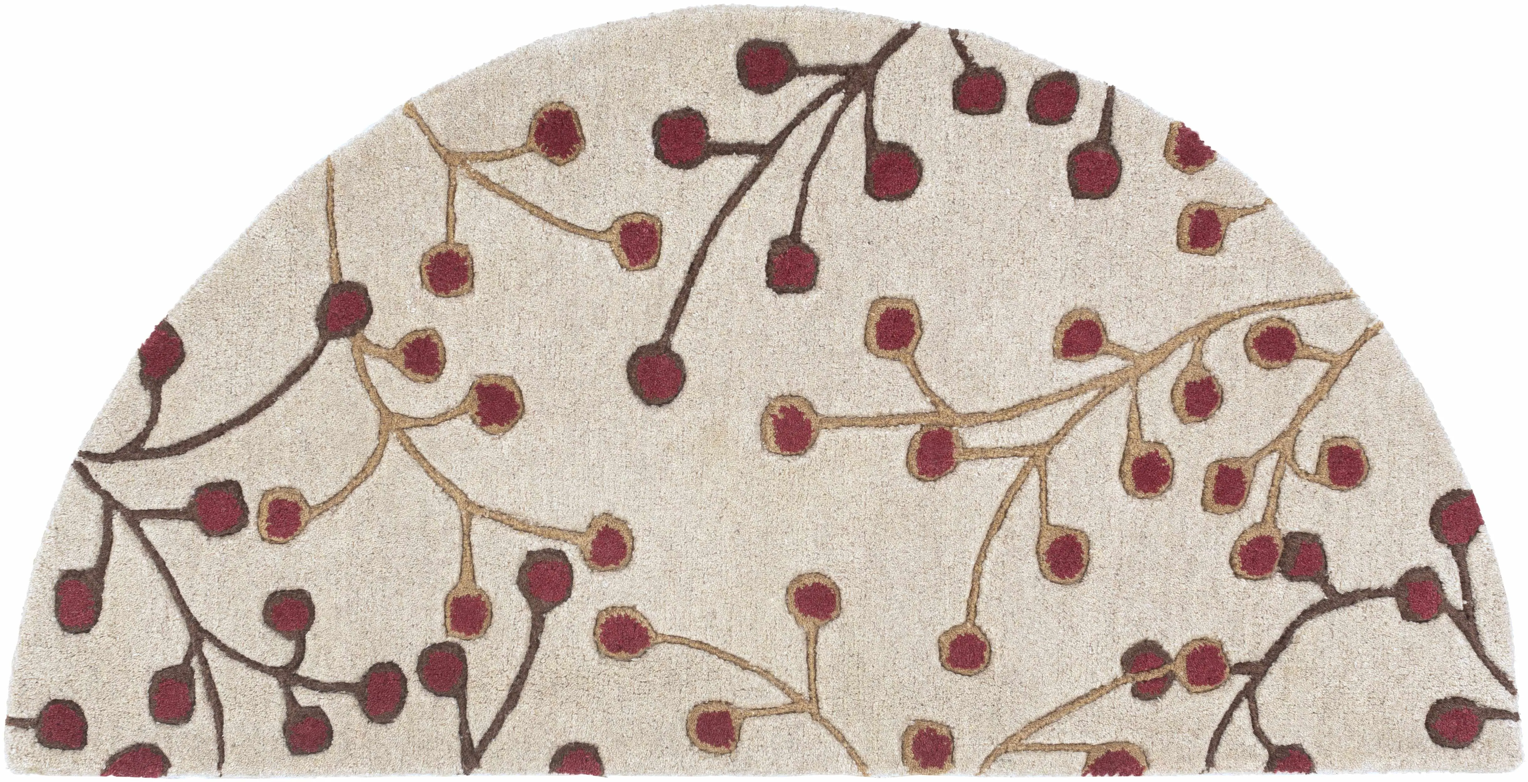 Elsu Beige&Burgandy Wool Rug