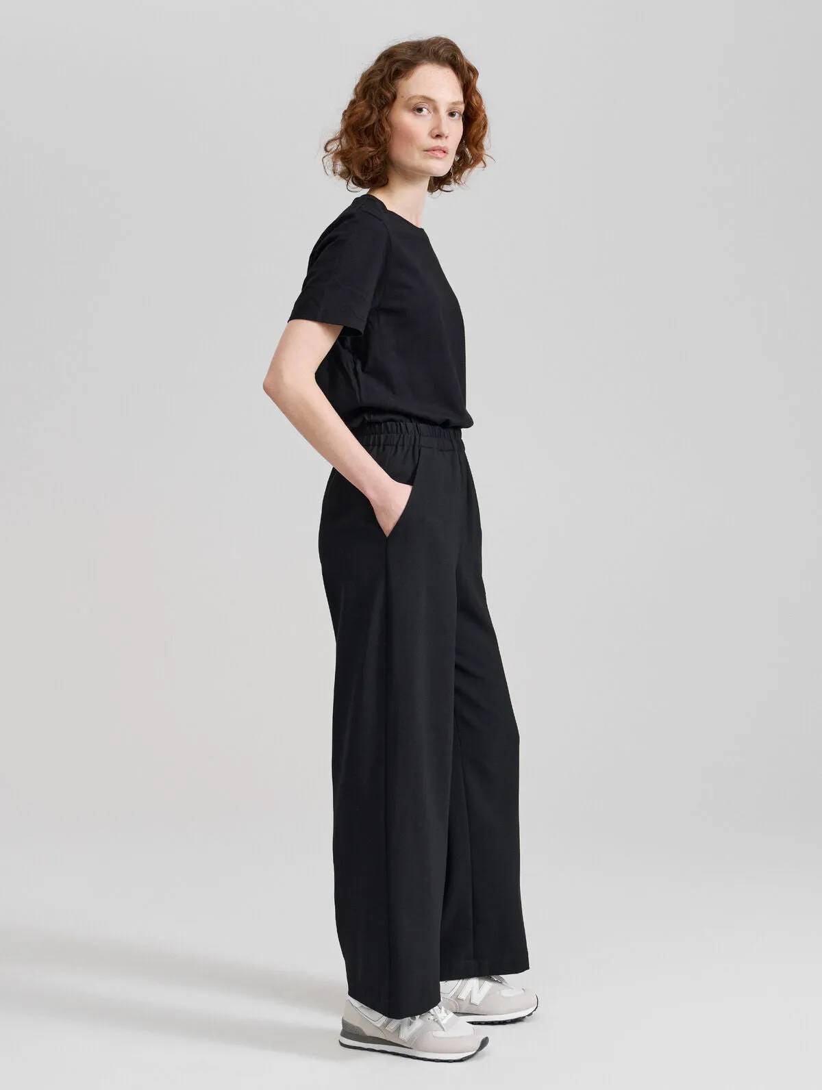 Elvi Wool Blend Pants Black