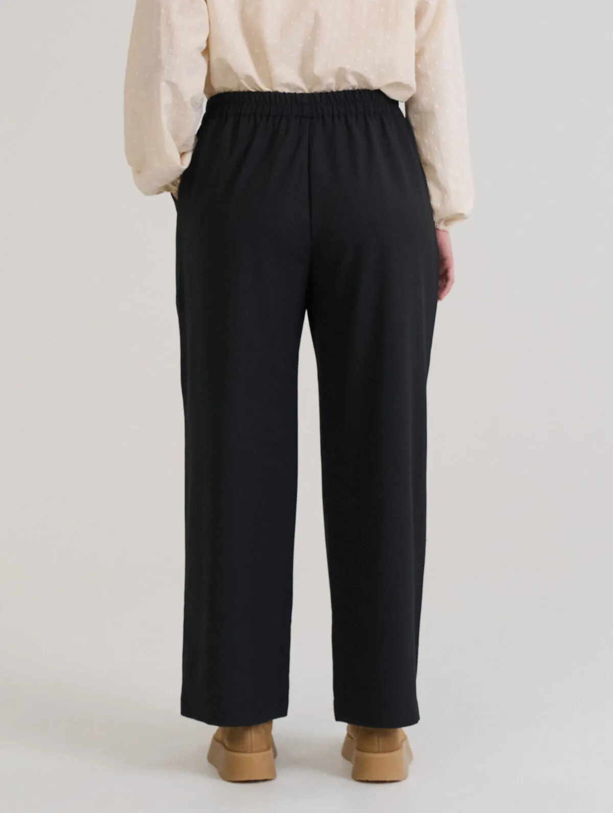 Elvi Wool Blend Pants Black