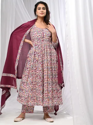 Fulwari Anarkali Kurta Set With Dupatta