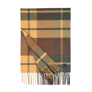 Green Yellow Checked Merino Wool Scarf