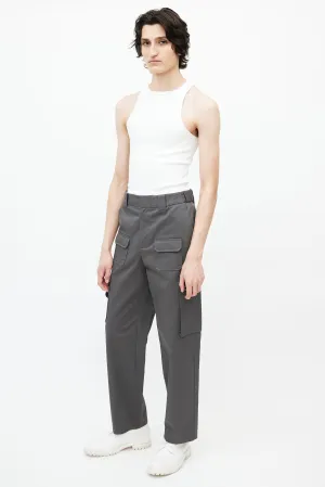Grey Cotton Cargo Pant