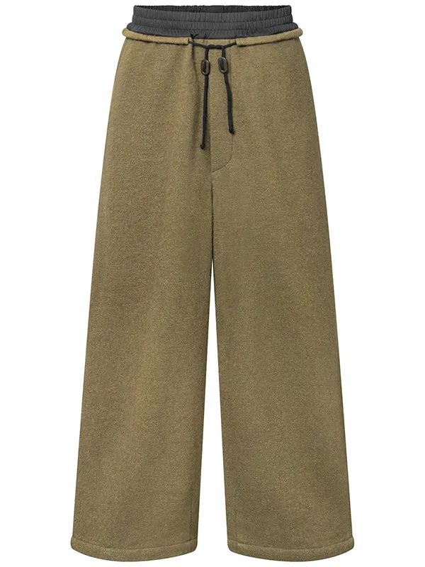 Jules Wool Pants - Olive Green