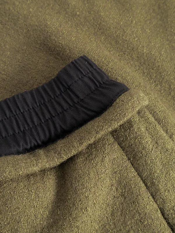 Jules Wool Pants - Olive Green