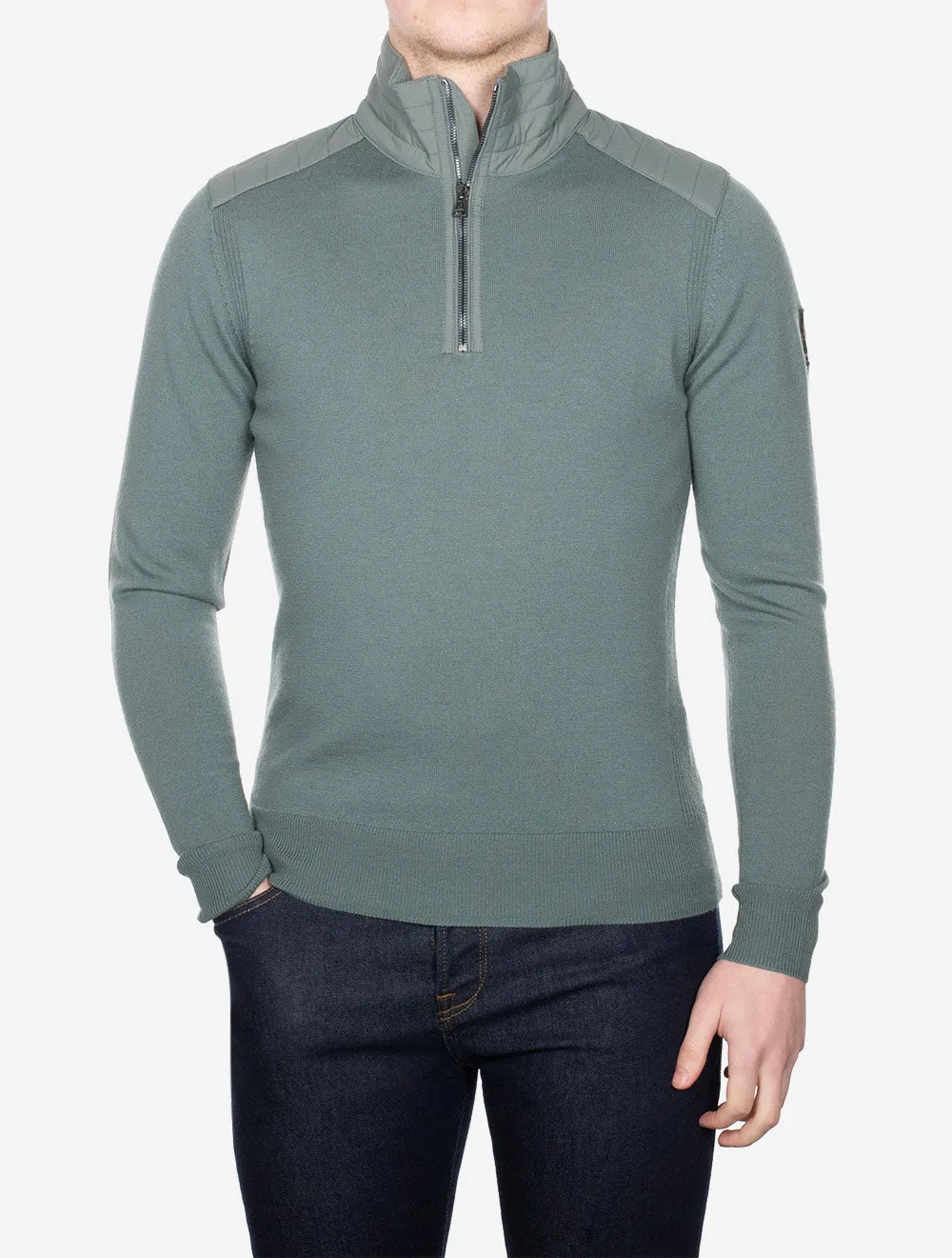Kilmington Quarter Zip Jumper-Mineral Green