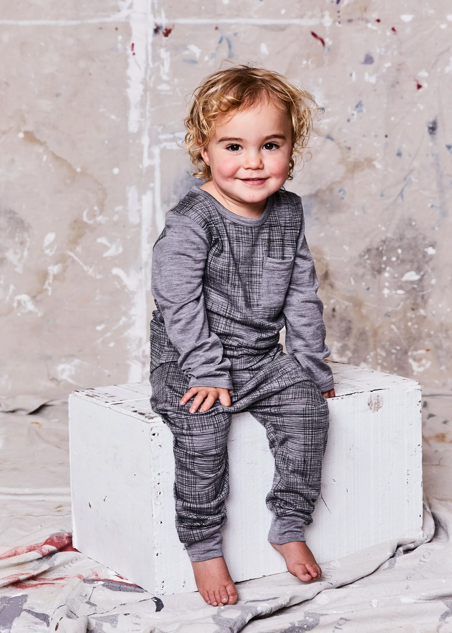 LFOH Marlow Pyjamas - Grey Marle Crosshatch