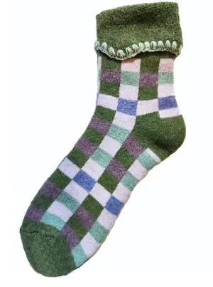 Luxurious Cuff Plaid House Socks