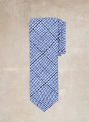Men's Italian Wool Tie in Light Blue Tartan