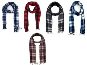 (Multicolour - Pack of 5) Wool Blend Stylish Comfort Checks Winter Muffler
