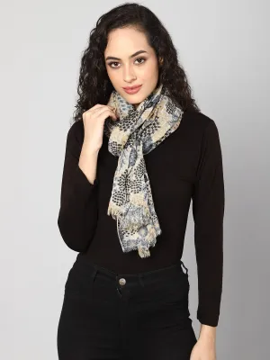 Off white woolen printed stole