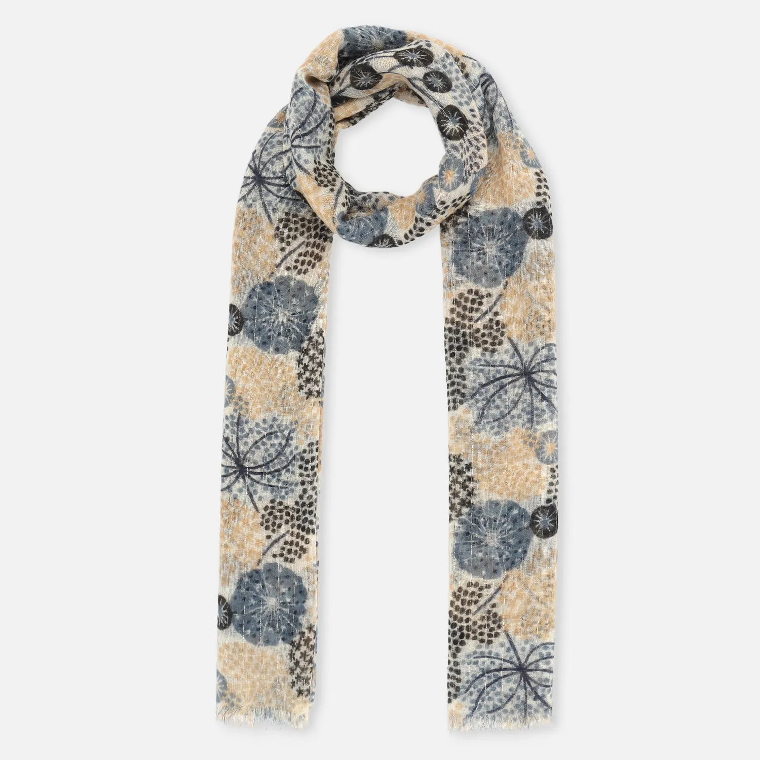 Off white woolen printed stole