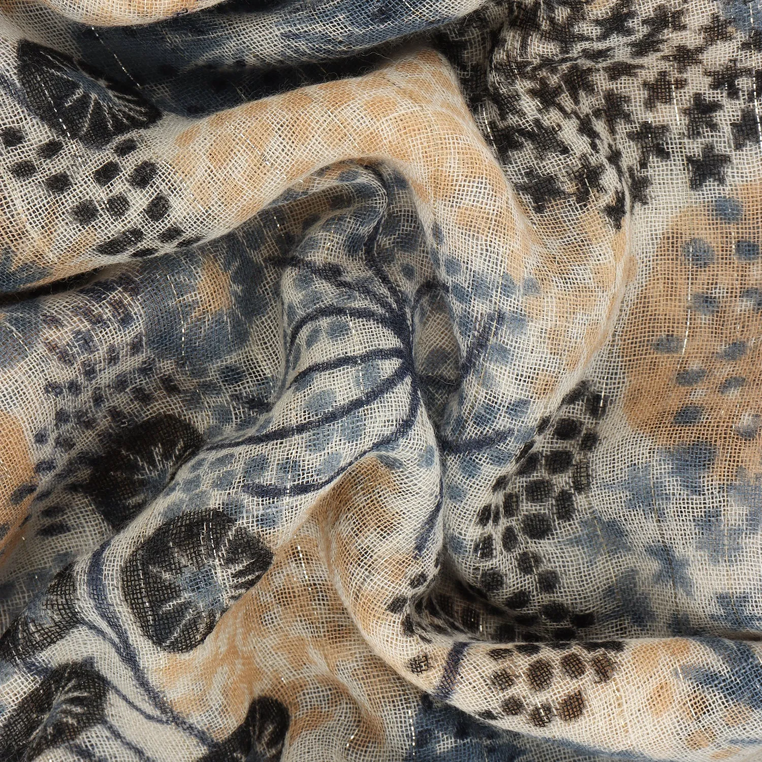 Off white woolen printed stole