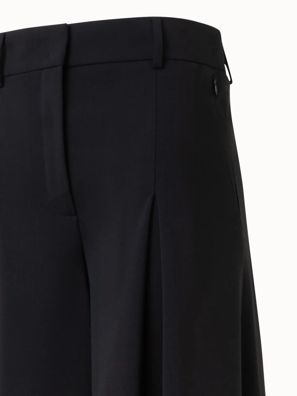 Pleated Wide Leg Pants in Wool