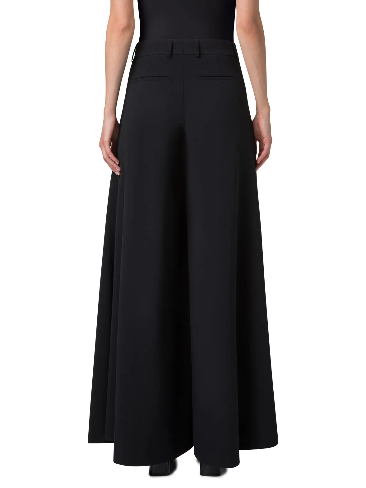 Pleated Wide Leg Pants in Wool