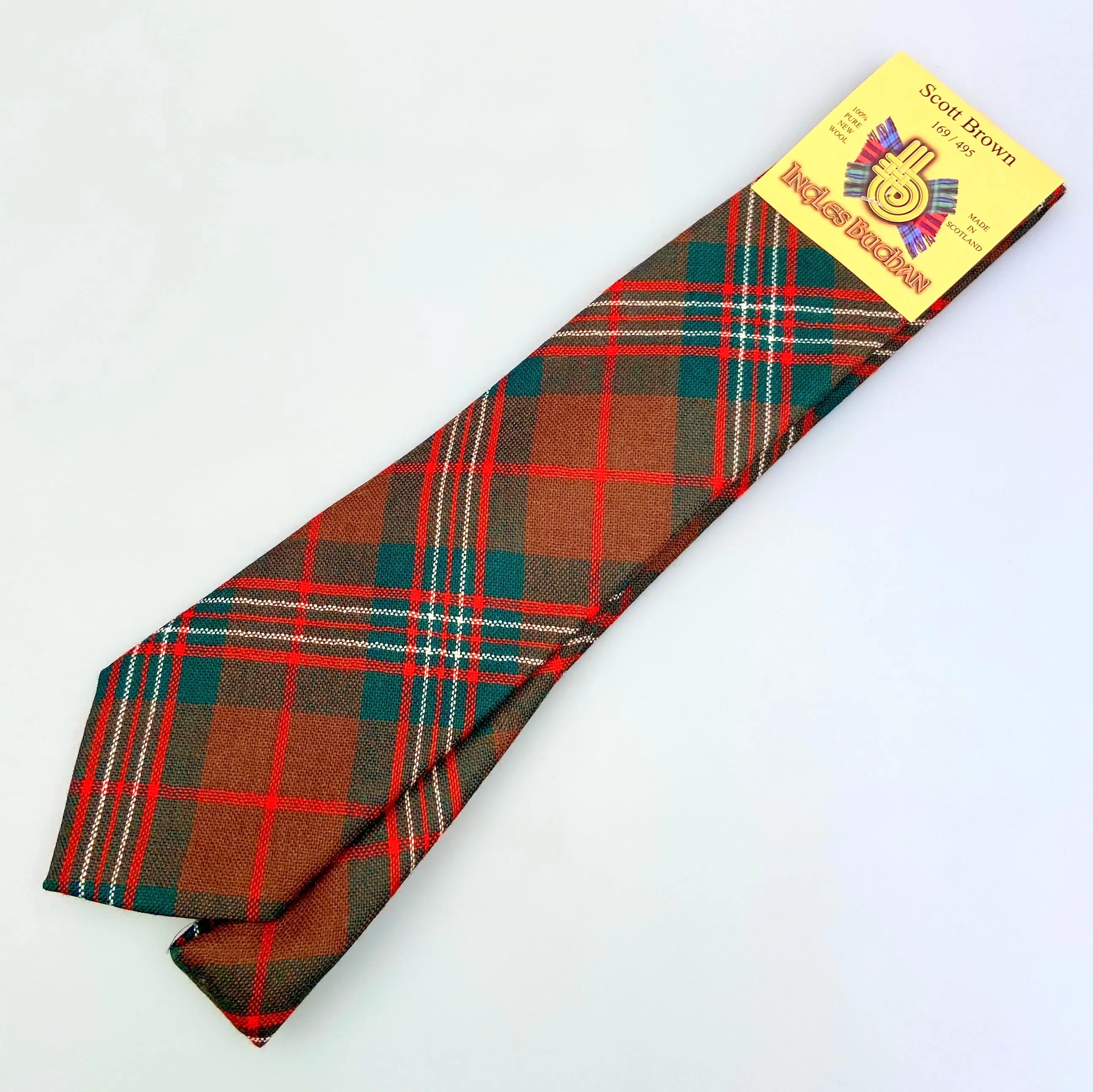 Pure Wool Tie in Scott Brown Modern Tartan