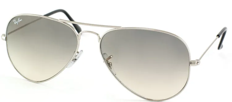 Ray-Ban RB 3025 003/32 Aviator Metal Silver Sunglasses with Grey Gradient Lens