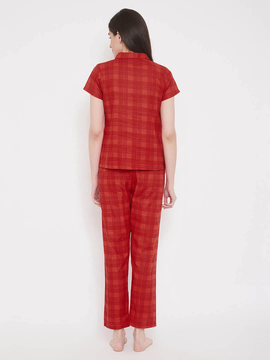 Red Classic Checks Shirt & Pyjama