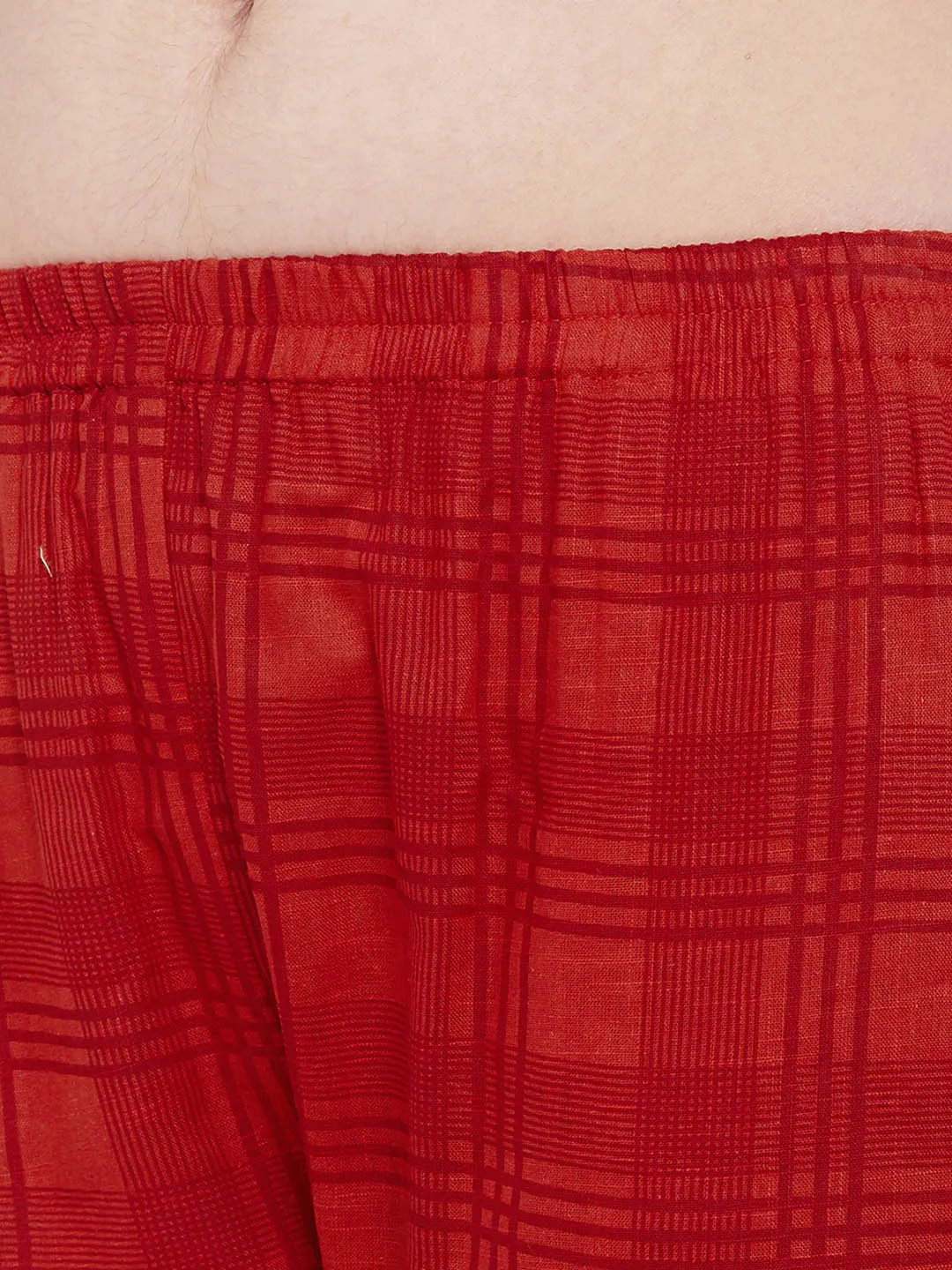 Red Classic Checks Shirt & Pyjama