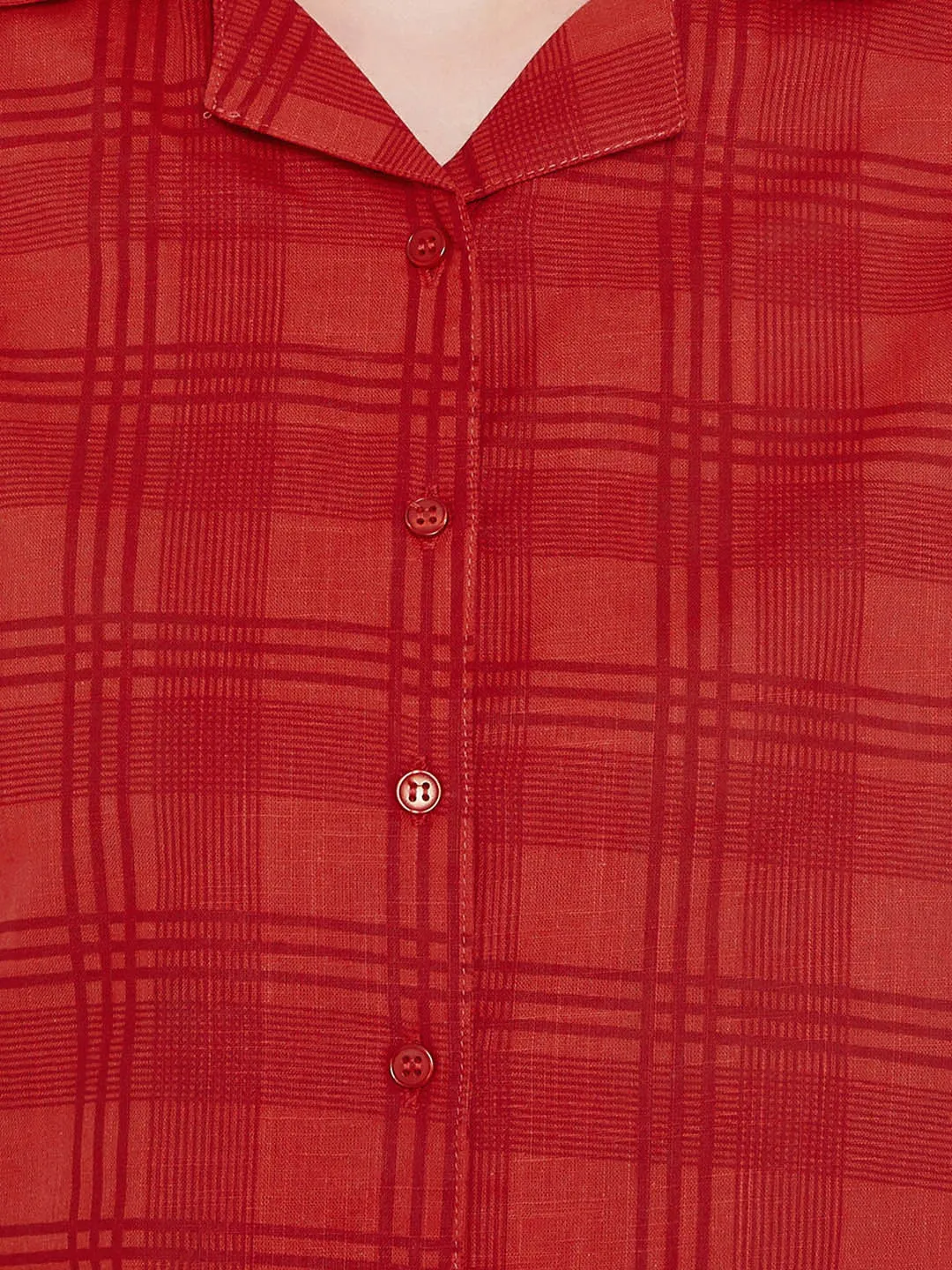 Red Classic Checks Shirt & Pyjama