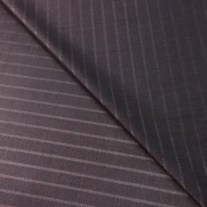 Shiny Gray Herringbone Stripes Lana e Seta Ariston Fabric