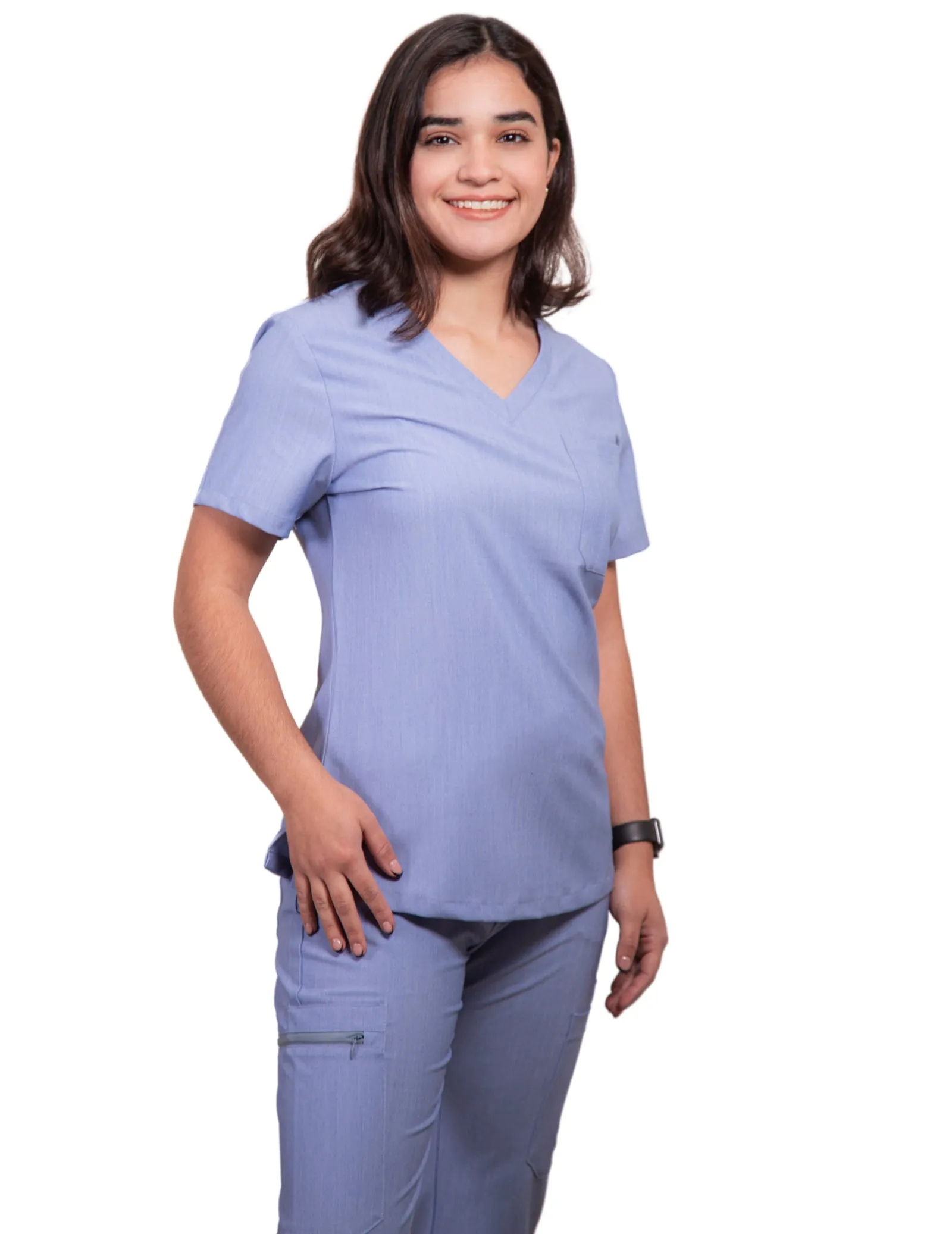 simply-scrubs Women's 8 pocket Cargo Set - Sky Blue