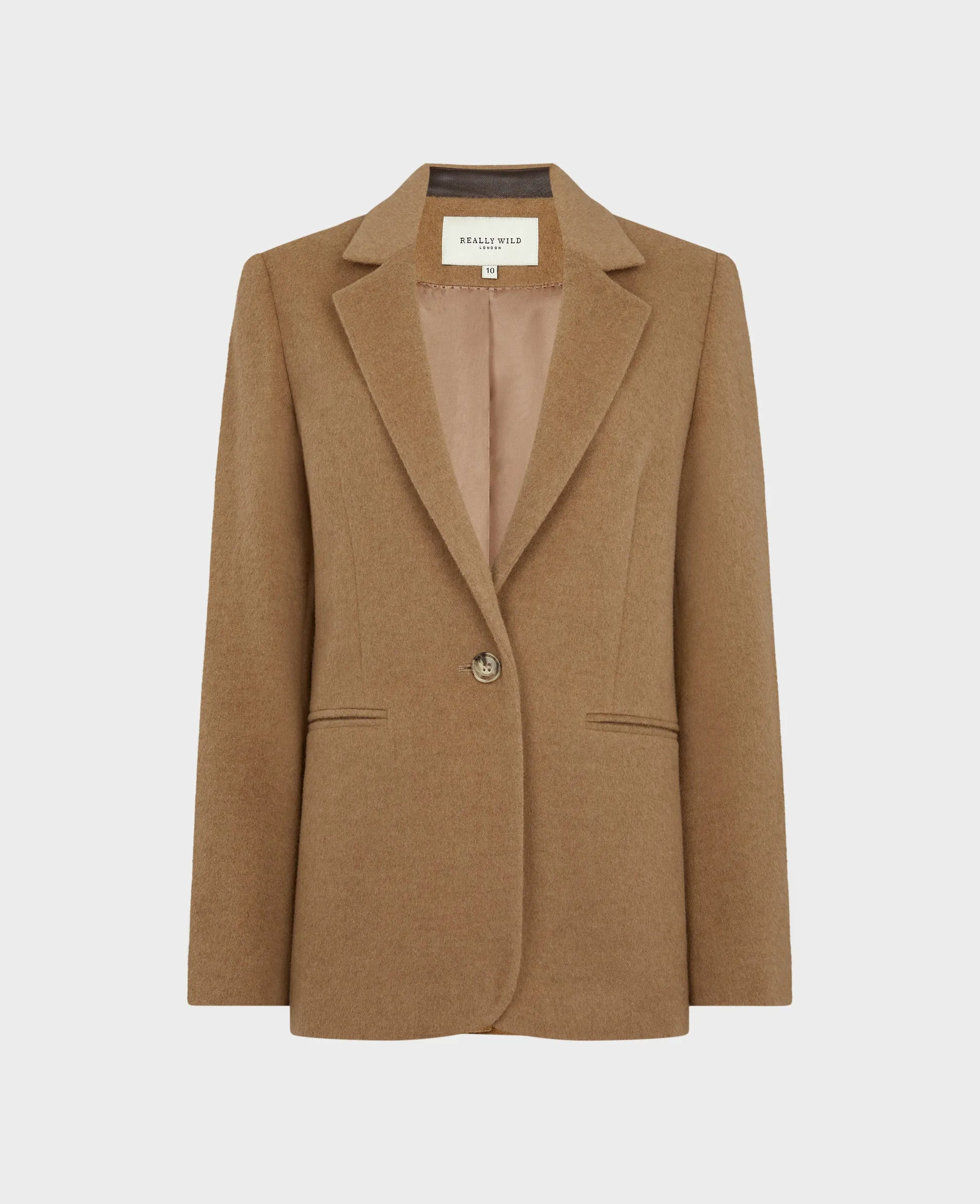 Single Breasted Wool Blend Longline Jacket
