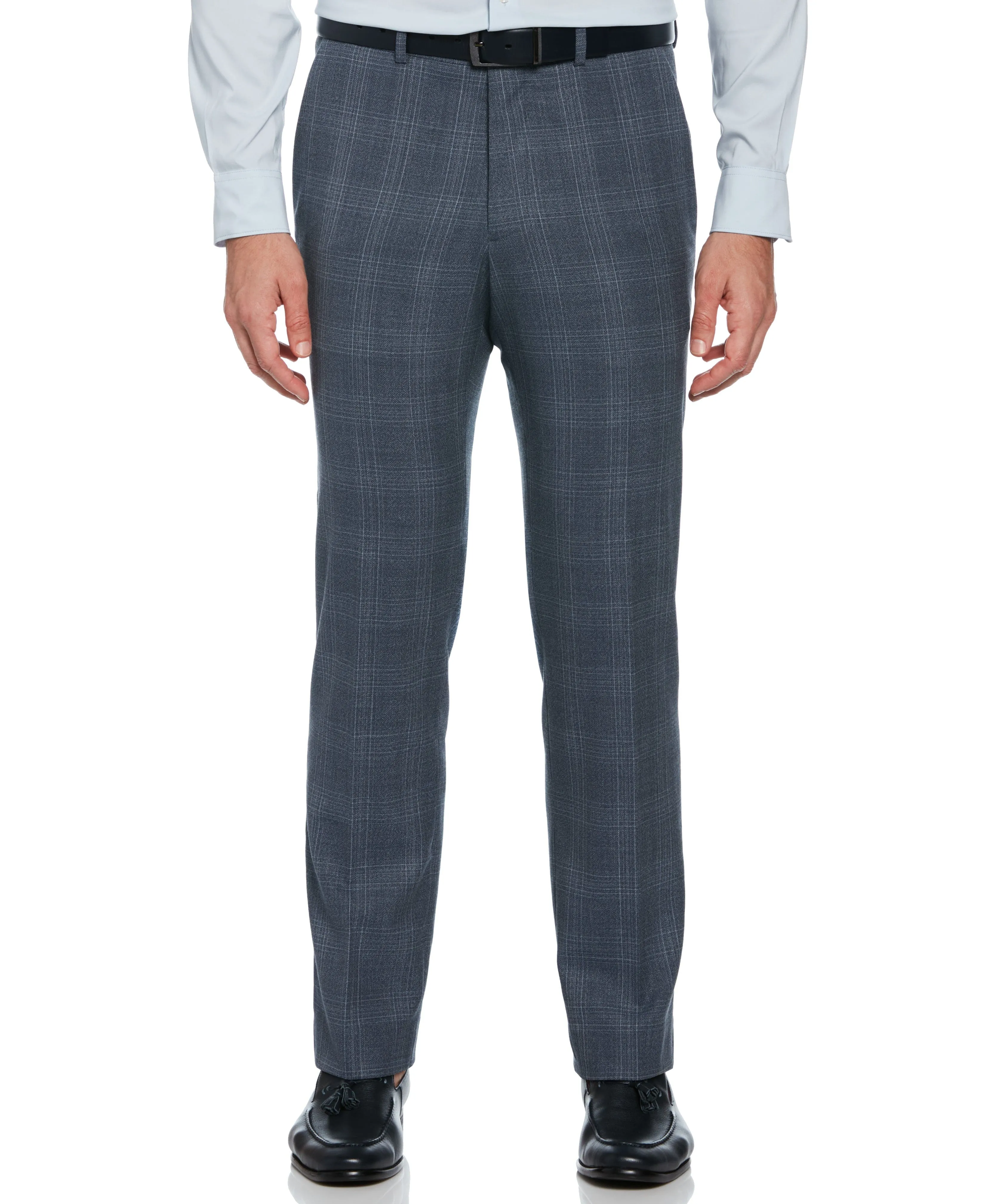 Slim Fit Flat Front Textured Suit Pant