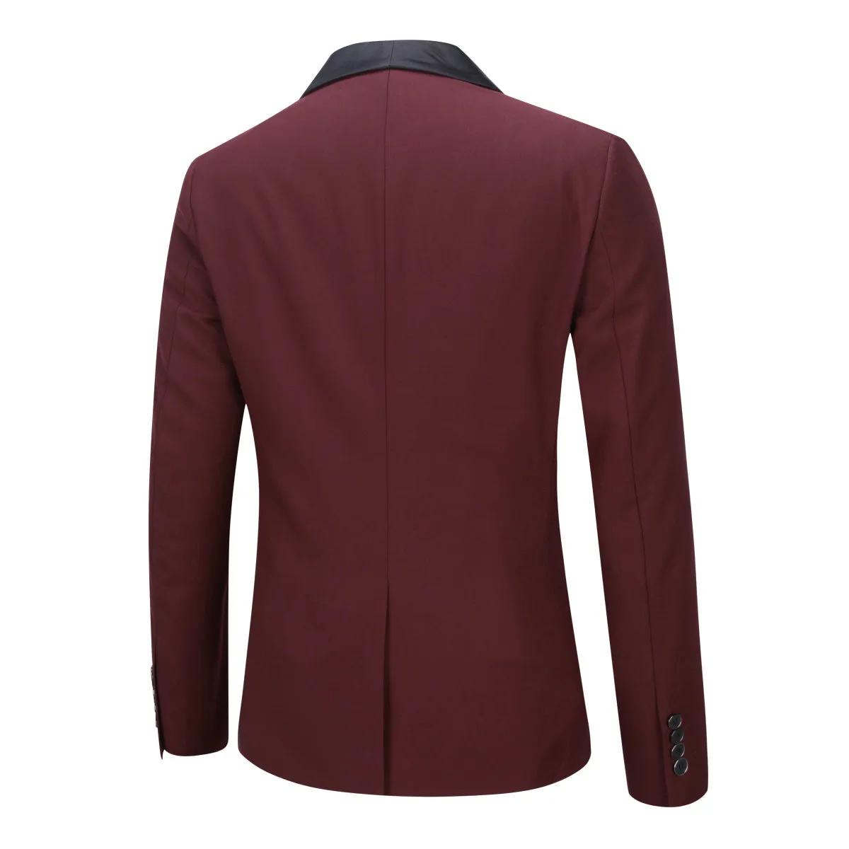 Slim Fit One Button Casual Wine Red 3-Piece Suit