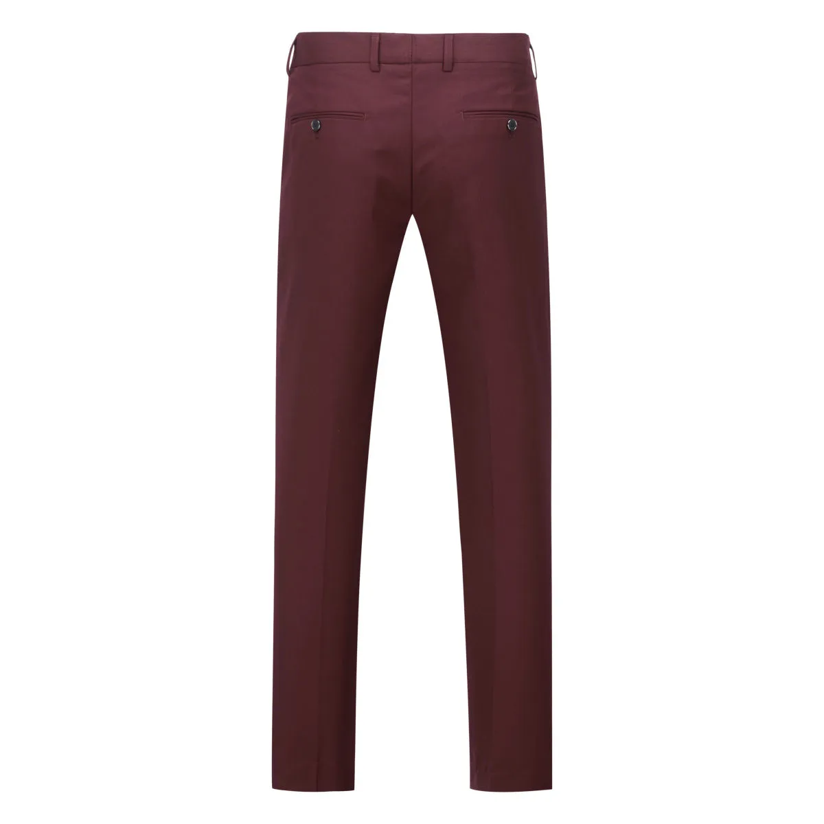 Slim Fit One Button Casual Wine Red 3-Piece Suit
