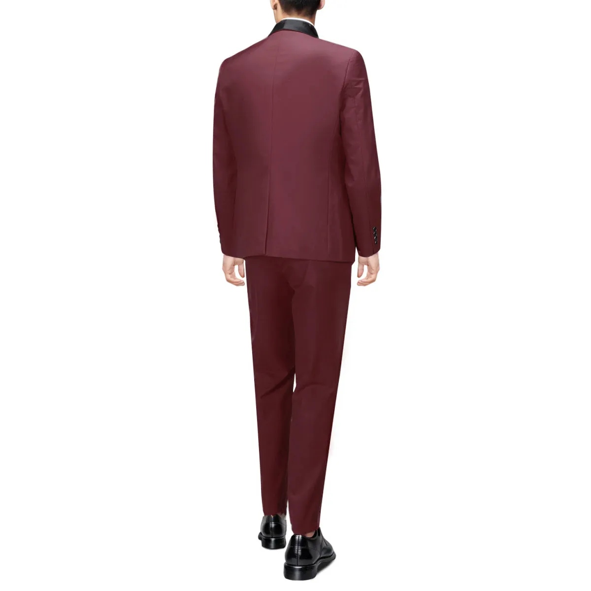 Slim Fit One Button Casual Wine Red 3-Piece Suit