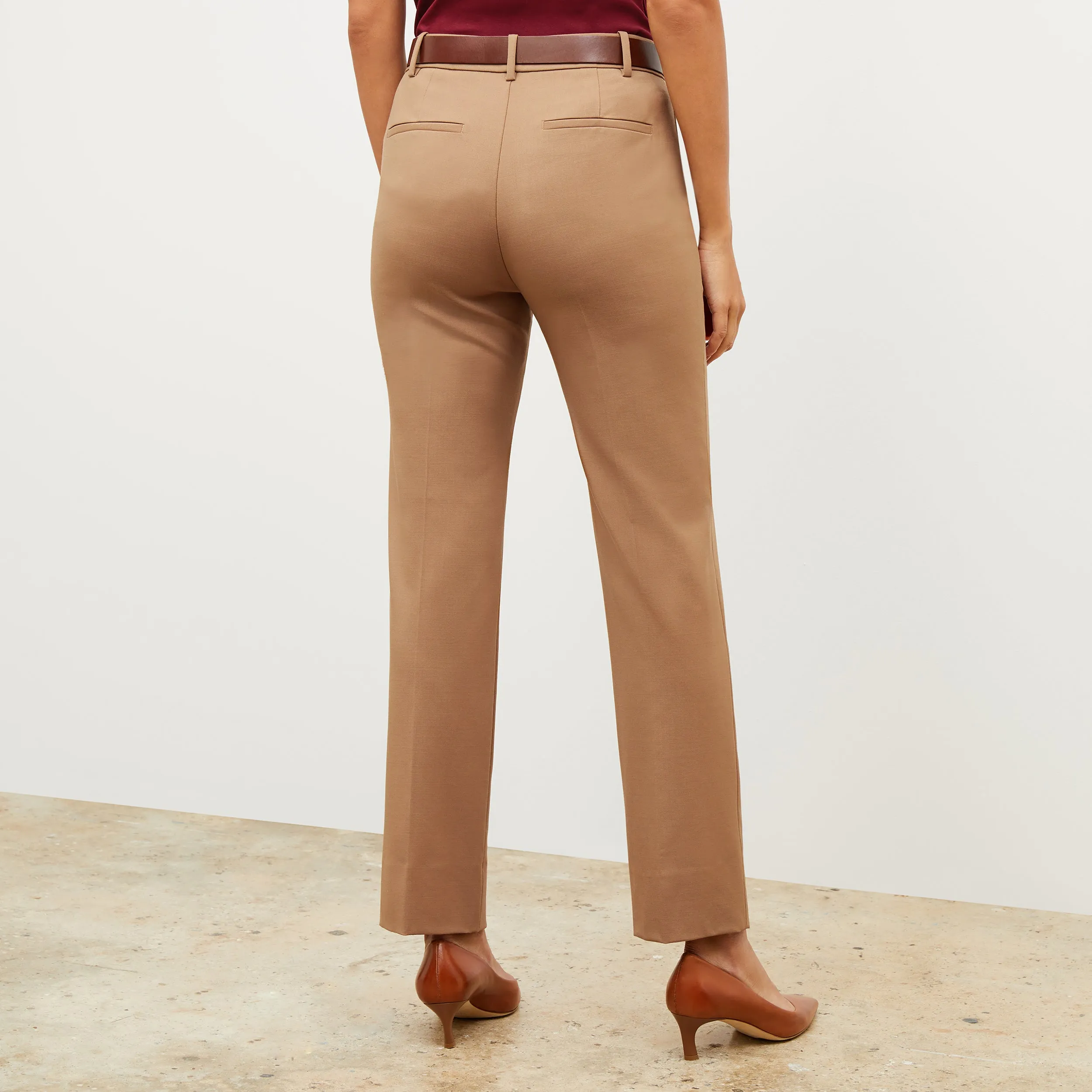 Smith Straight Trouser - Washable Wool Twill :: Camel