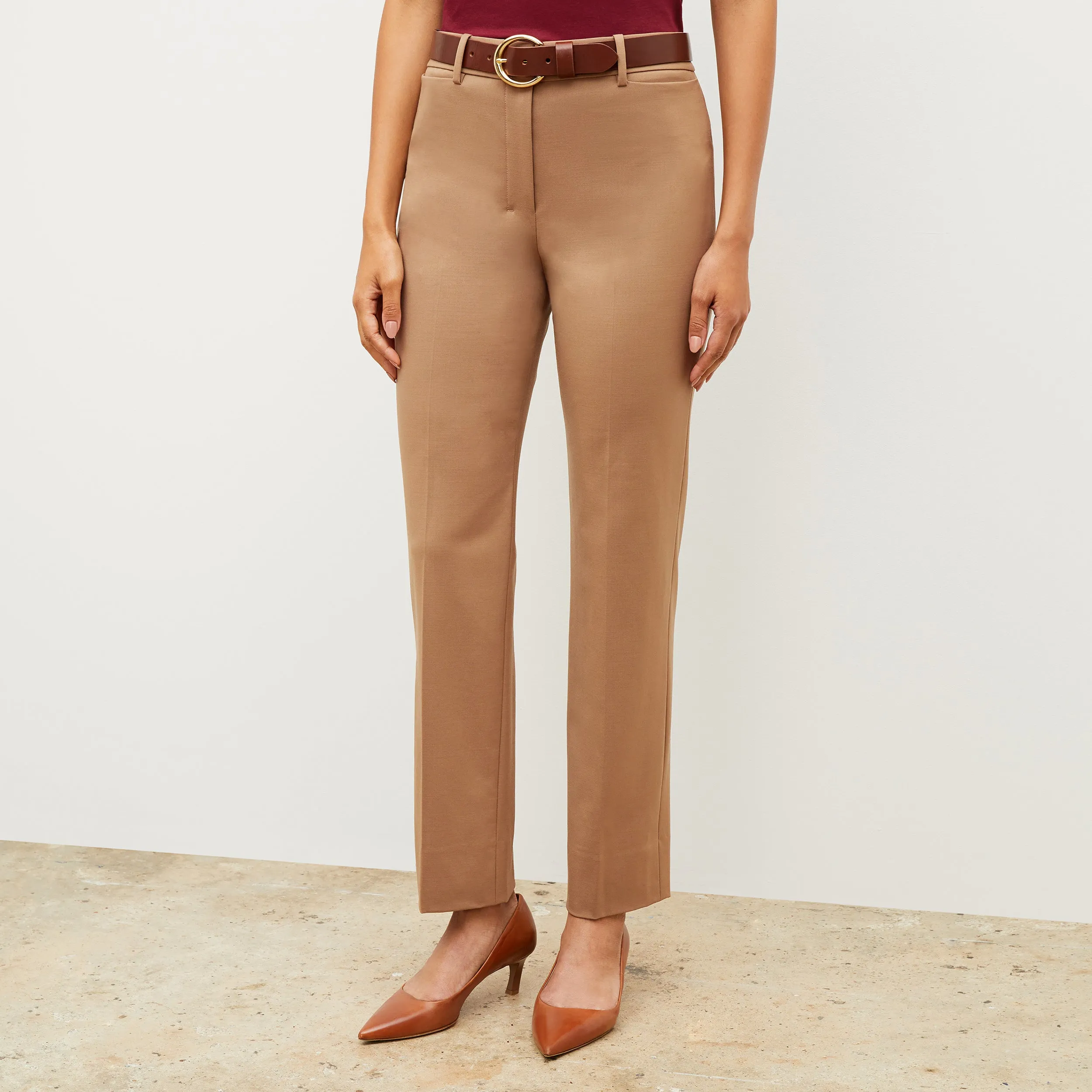 Smith Straight Trouser - Washable Wool Twill :: Camel