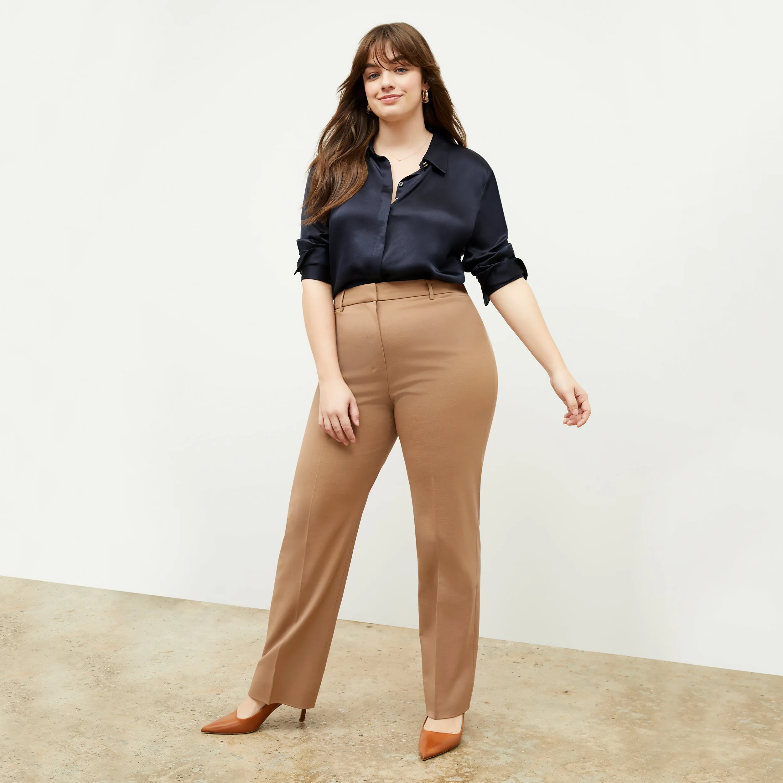 Smith Straight Trouser - Washable Wool Twill :: Camel
