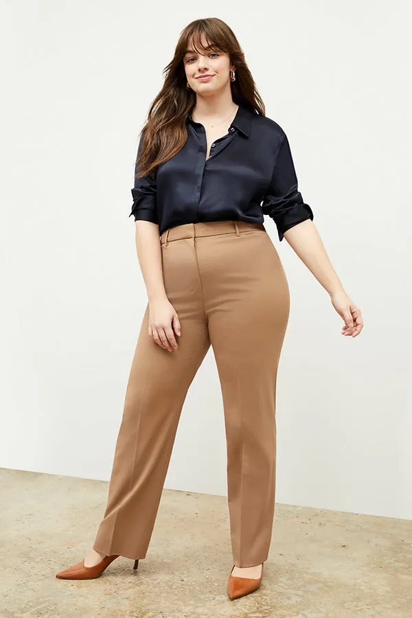 Smith Straight Trouser - Washable Wool Twill :: Camel