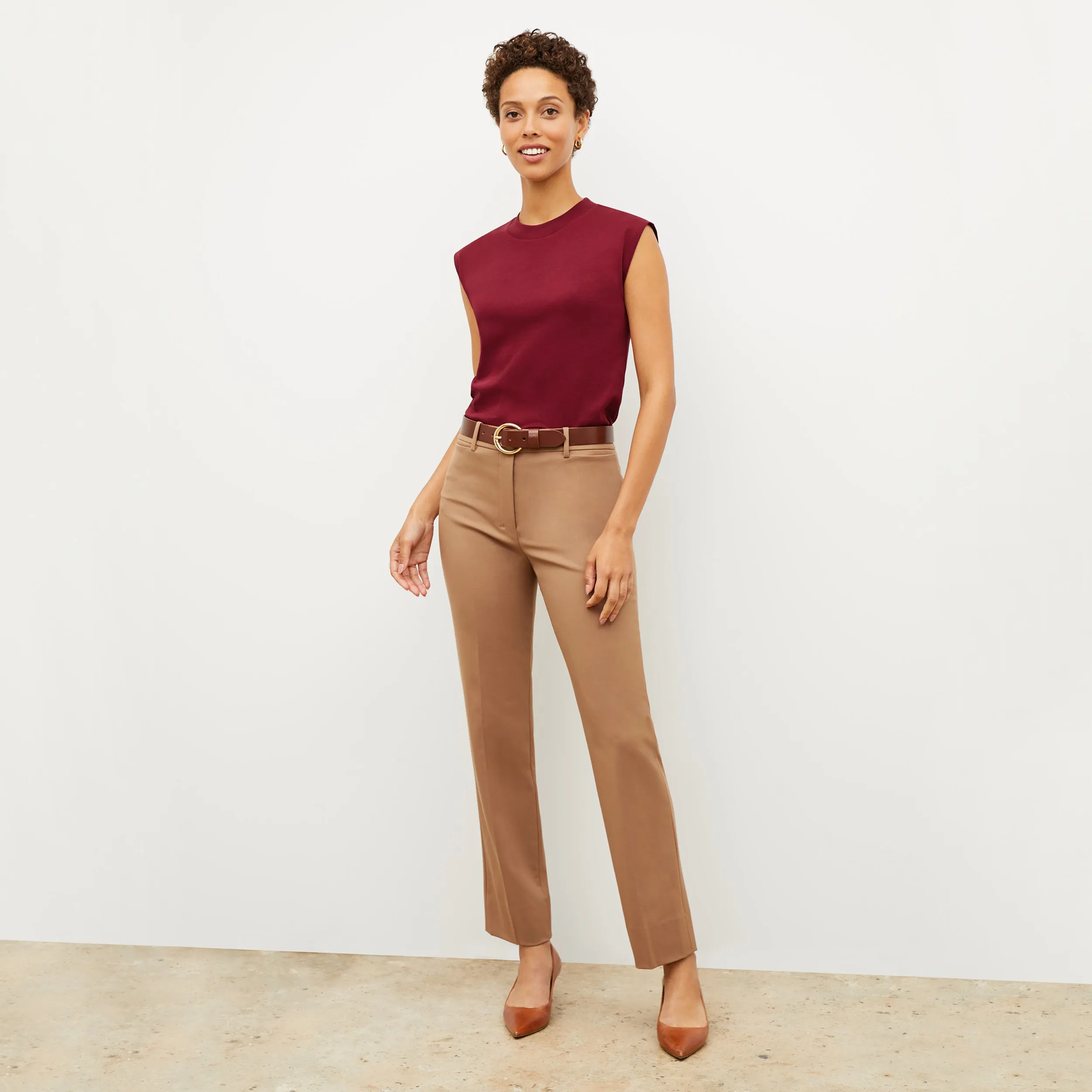 Smith Straight Trouser - Washable Wool Twill :: Camel