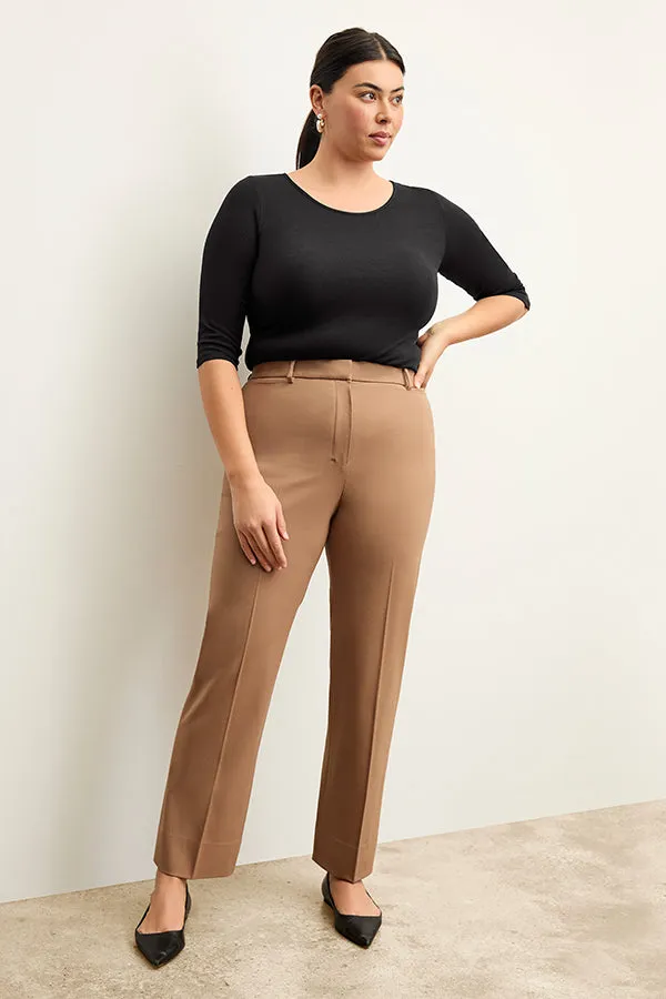 Smith Straight Trouser - Washable Wool Twill :: Camel