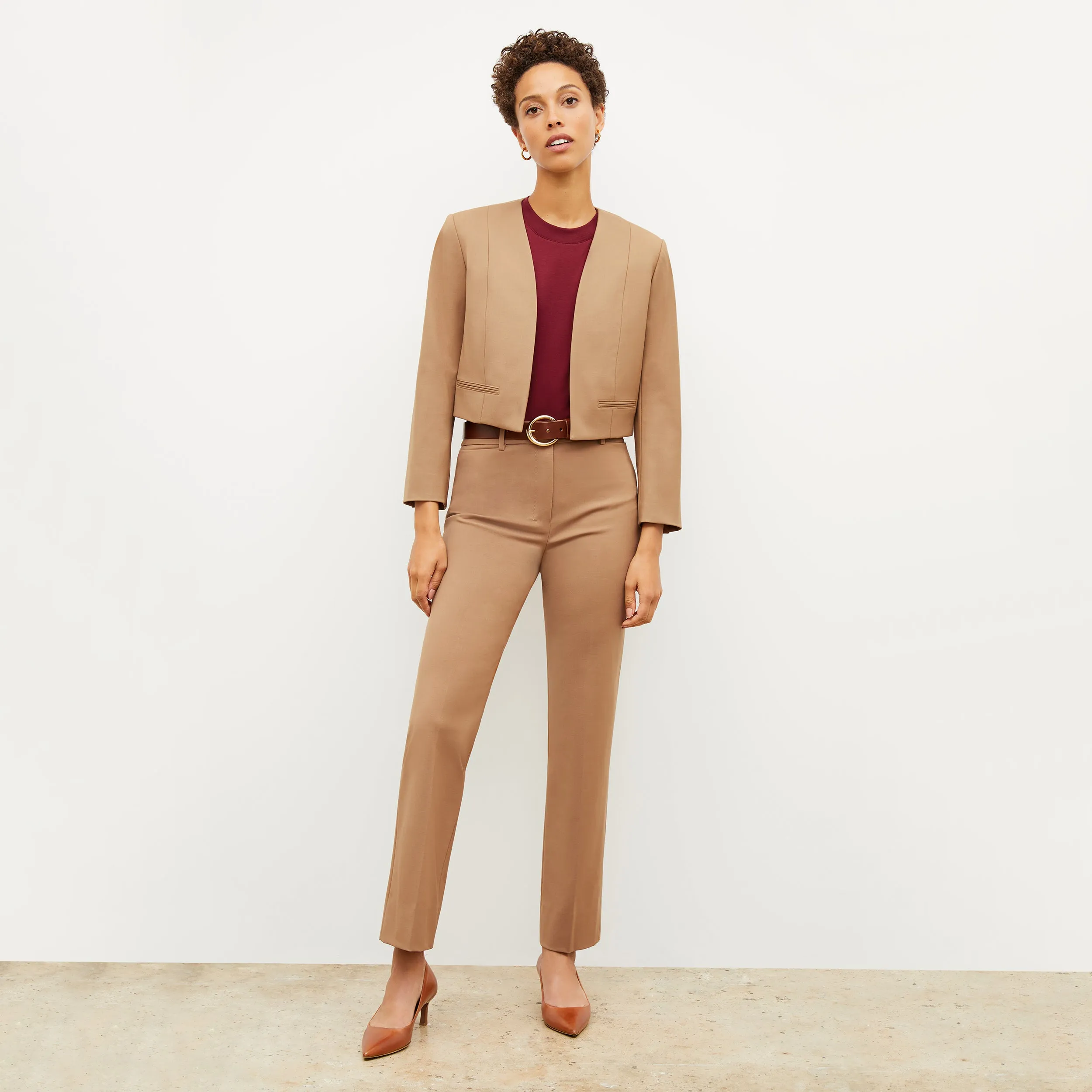 Smith Straight Trouser - Washable Wool Twill :: Camel
