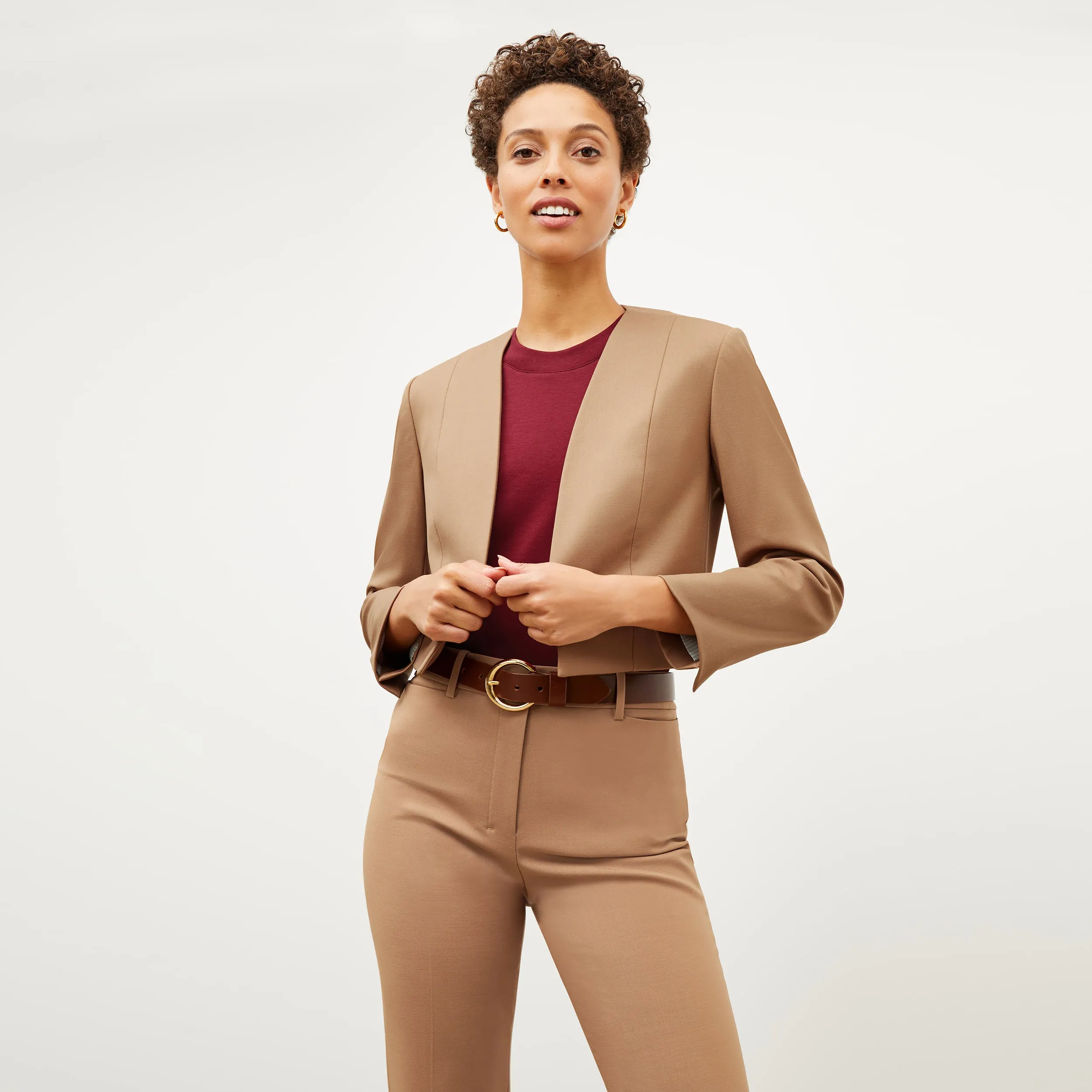 Smith Straight Trouser - Washable Wool Twill :: Camel