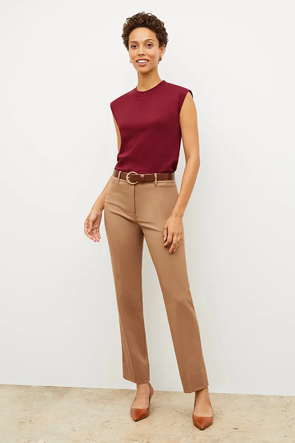Smith Straight Trouser - Washable Wool Twill :: Camel