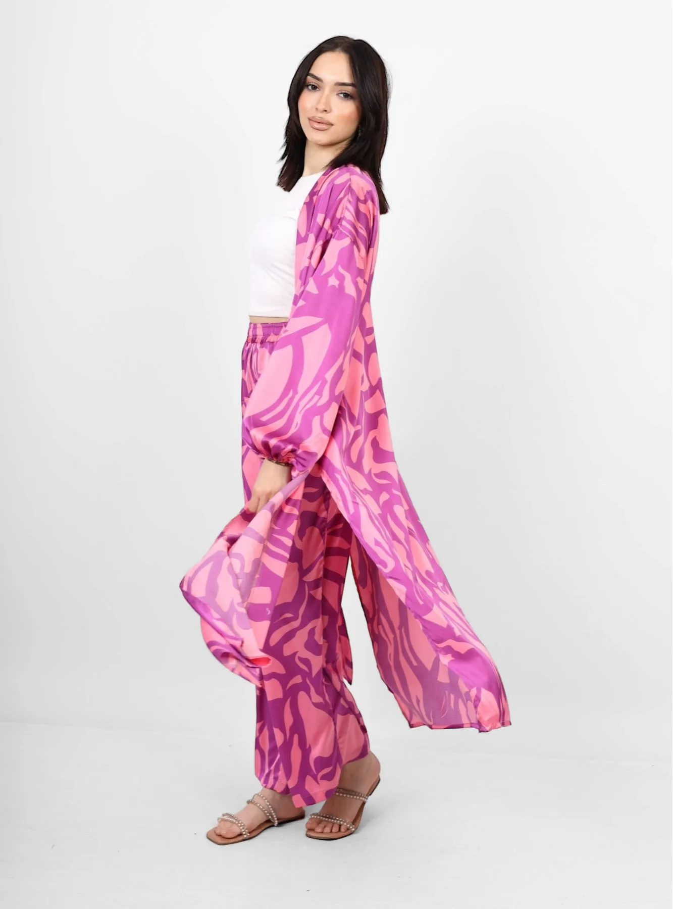The blossom silk pants - pink