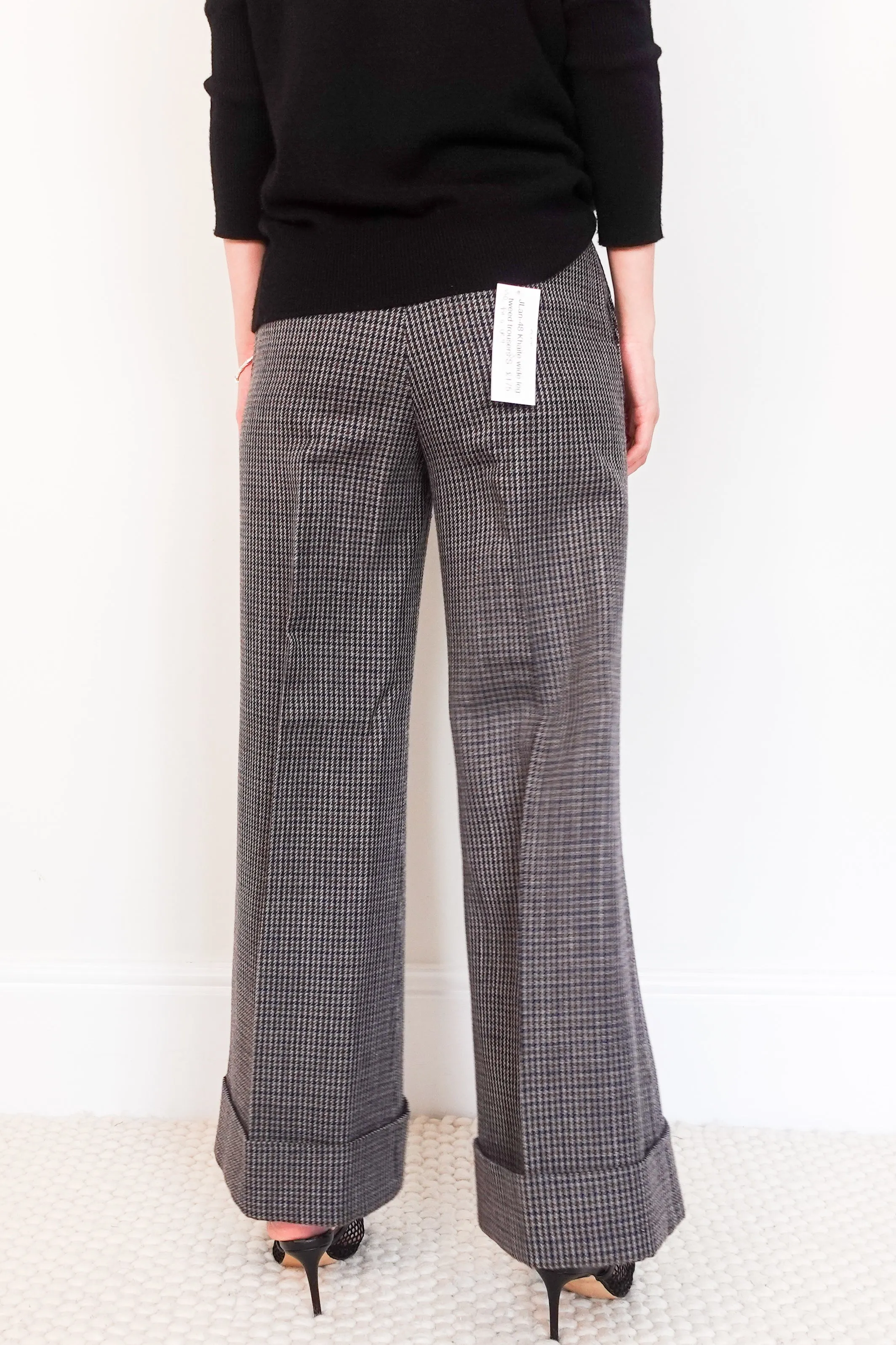 Wide leg tweed wool trousers RRP £350